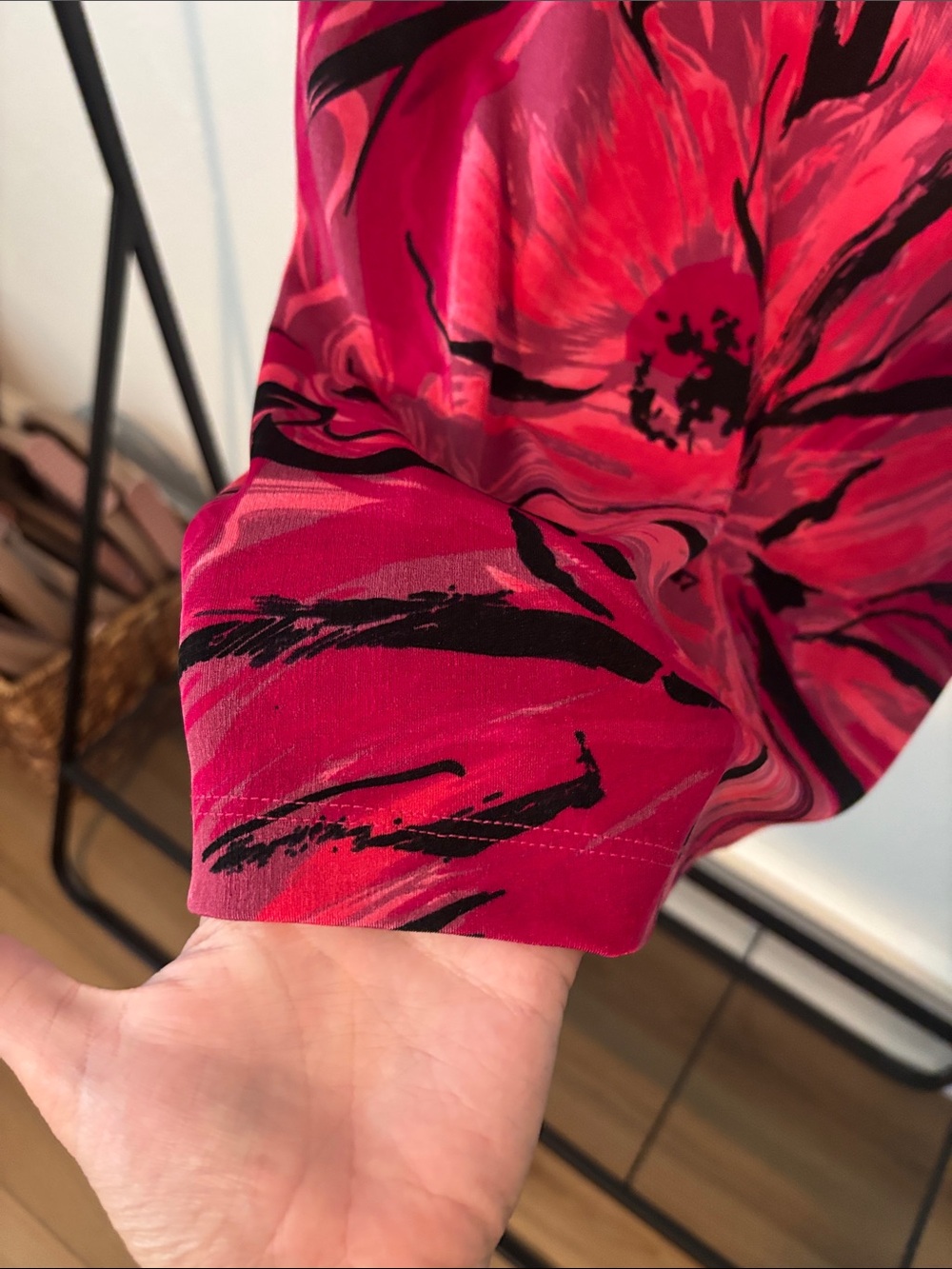 Chico's Hot Pink and Black Floral Scoop Neck Tank - Picture 5 of 6